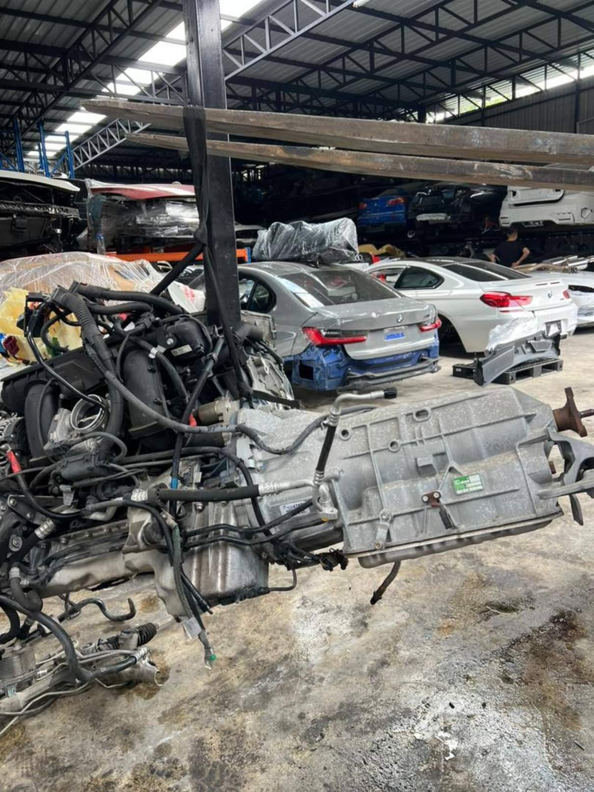 OEM BMW N52 engine and transmission assembly