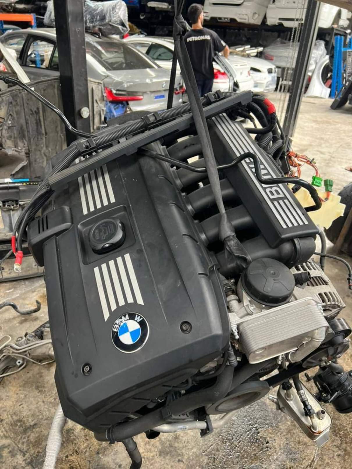 BMW N52 engine and transmission palletised for delivery